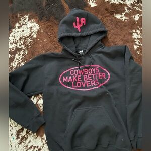 Gildan Black Hoodie with Pink Design
